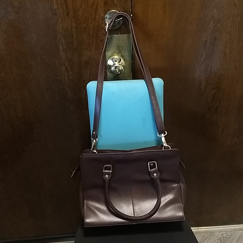 Women's bag all genuine Leather espresso, W strap